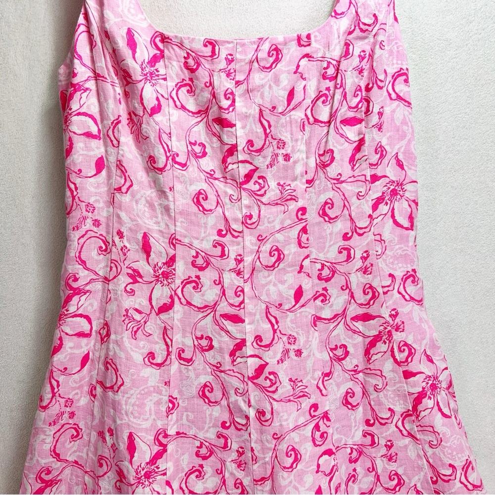 Lilly Pulitzer Linen Calina Midi Dress Size 6 Pink NWT - Picture 5 of 16